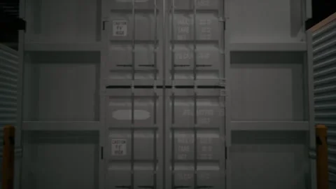 Dark Shipping Container Storage Unit Corner Interior View Stock Footage 337814787