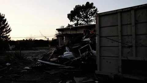 Dark shot of trash pile and dump Stock Footage 95113941