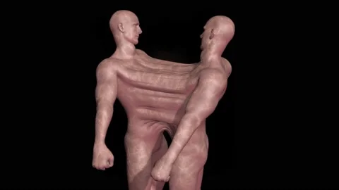 Dark side of CRISPR. Genetically engineered human clones 3d animation render Stock Footage 143302746