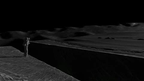 Dark Side Discovery on the Moon Stock Footage 247804117