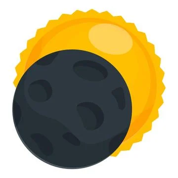 Dark side of the moon partially covering shining sun Ilustração Stock