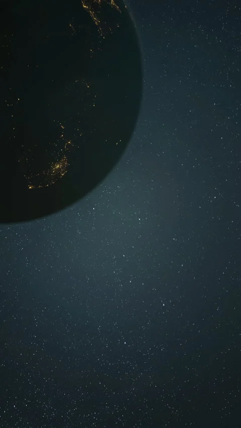 The dark side of planet Earth, a view of the glowing cities of Europe Vídeo Stock 144882082