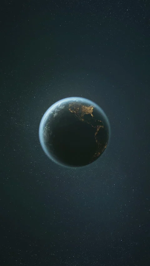 The dark side of planet Earth, a view of the glowing cities of Europe Vídeo Stock 144882127