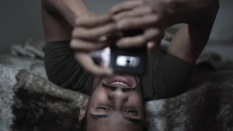 Dark side problematic social media addiction sleepless at night Video stock 160089171