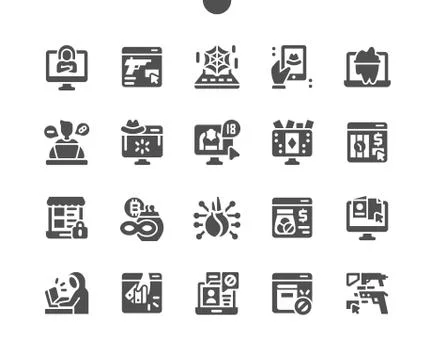 Dark side of web. Cybercrime, hacking and technology crime. Stock Illustration