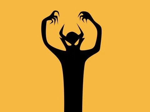Dark silhouette of a demon. vector illustration Stock Illustration