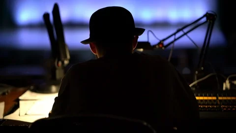 Dark silhouette of a man Stock Footage 111159952