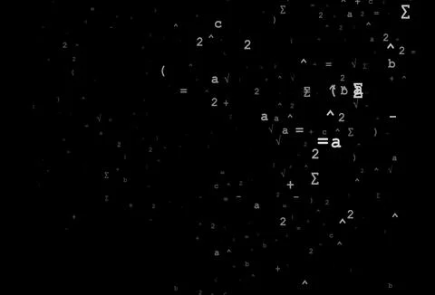 Dark Silver, Gray vector backdrop with algebra elements. Illustrazione stock