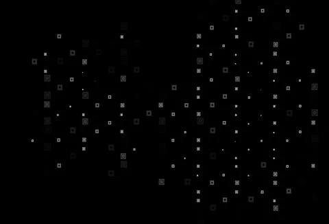 Dark Silver, Gray vector backdrop with circles, squares. Stock Illustration