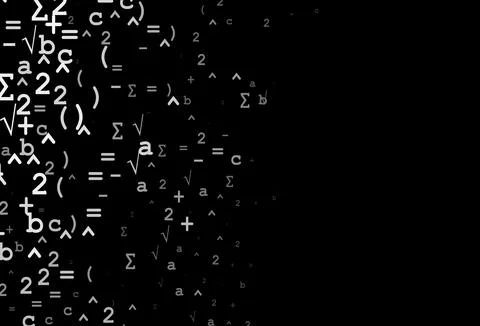 Dark Silver, Gray vector backdrop with algebra elements. 스톡 일러스트