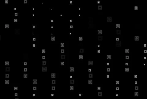 Dark Silver, Gray vector background with rectangles, circles. Stock Illustration