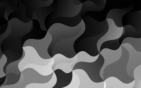 Dark Silver, Gray vector pattern with liquid shapes. Stock Illustration