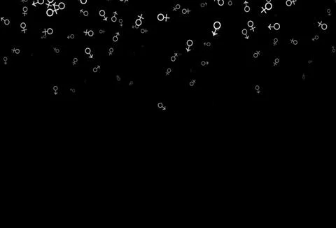 Dark silver, gray vector pattern with gender elements. イラスト素材