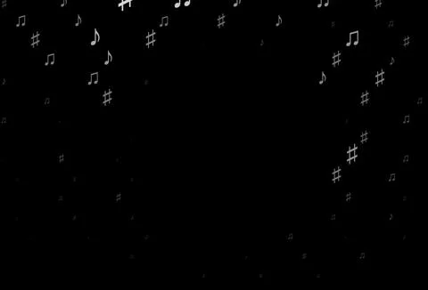 Dark Silver, Gray vector pattern with music elements. Illustrazione stock