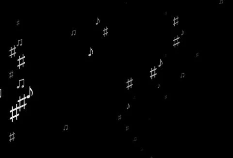 Dark Silver, Gray vector pattern with music elements. Illustrazione stock