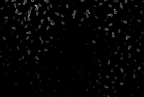 Dark silver, gray vector pattern with gender elements. イラスト素材