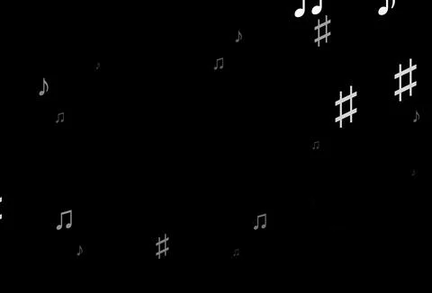 Dark Silver, Gray vector pattern with music elements. Illustrazione stock