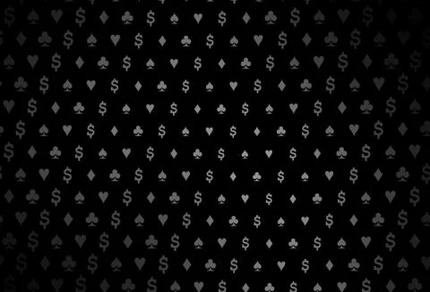 Dark silver, gray vector pattern with symbol of cards. Stock Illustration