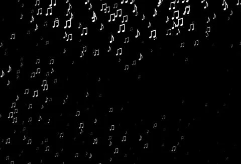 Dark Silver, Gray vector pattern with music elements. Stock Illustration