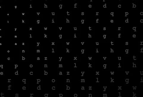 Dark silver, gray vector pattern with ABC symbols. Stock Illustration