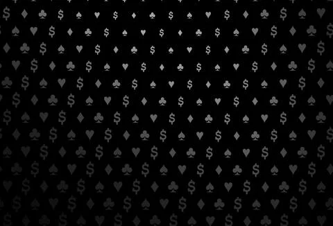 Dark silver, gray vector pattern with symbol of cards. Stock Illustration
