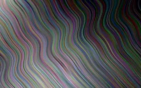 Dark Silver, Gray vector pattern with lines, ovals. Stock Illustration