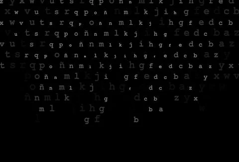 Dark silver, gray vector pattern with ABC symbols. Stock Illustration