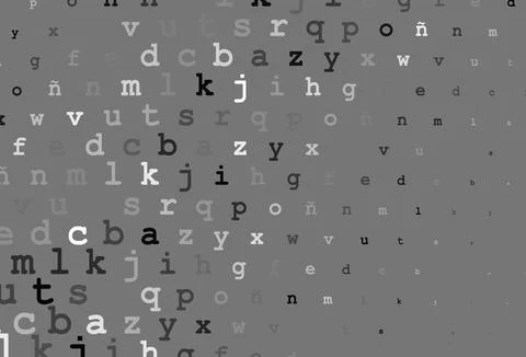 Dark silver, gray vector pattern with ABC symbols. Stock Illustration