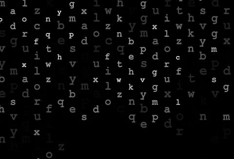 Dark silver, gray vector pattern with ABC symbols. Stock Illustration