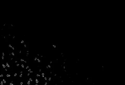 Dark silver, gray vector pattern with gender elements. Illustrazione stock