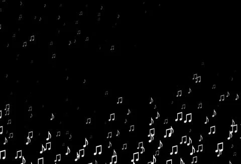 Dark Silver, Gray vector template with musical symbols. Stock Illustration