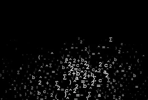 Dark Silver, Gray vector template with math simbols. Stockillustratie
