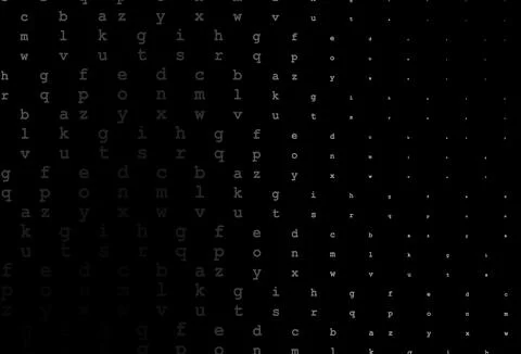 Dark silver, gray vector texture with ABC characters. Stock Illustration