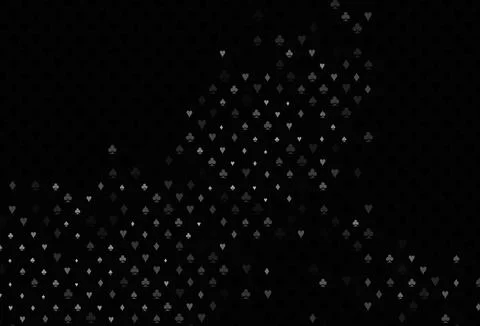 Dark silver, gray vector texture with playing cards. Stock Illustration