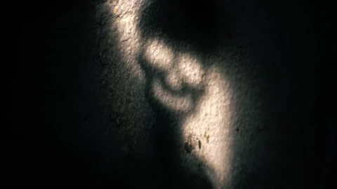 Dark skeleton ghost face shadow on background Stock Footage 278867226