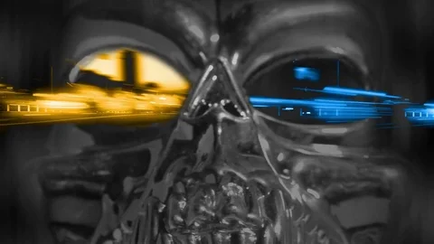Dark Skull and Traffic Through Out Stock-Footage 83724708