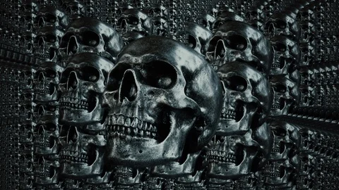 Dark Skull Army Loop Ready Stock Footage 122370378