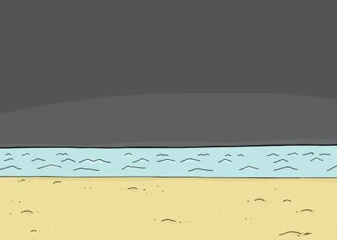 Dark Sky and Beach Stock Illustration