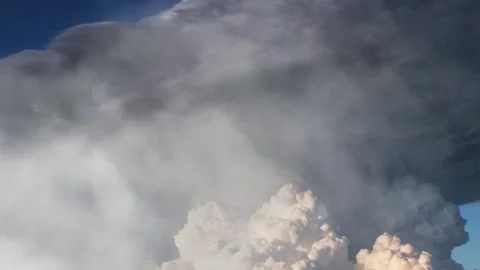 Dark sky and lightning strikes inside the clouds Stock Footage 293062338