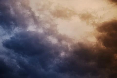 Dark sky with clearings, dramatic sky horizon, sky before the storm Stock Photos