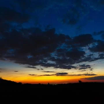 Dark sky with clouds at dawn. Foto stock