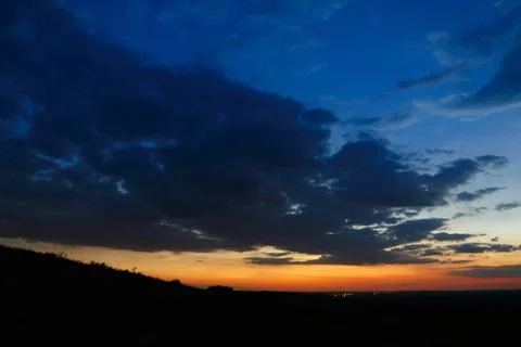 Dark sky with clouds at dawn. Foto stock