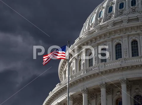 Dark sky at dc capitol Stock Photos