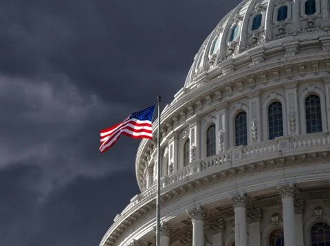 Dark sky at dc capitol Stock Photos