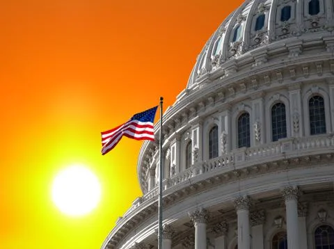 Dark sky at dc capitol Stock Photos