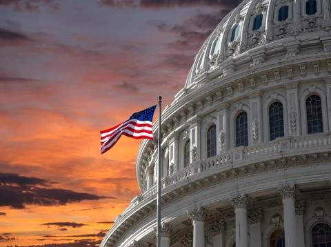 Dark sky at dc capitol Stock Photos