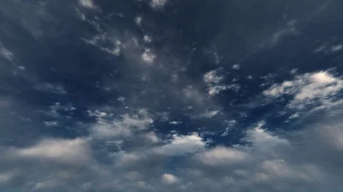 Dark sky difuse white grey apocalyptic cinematic rain storm clouds seamless loop Vidéo 108280019