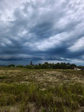Dark Sky with Dramatic Clouds Stock Photos