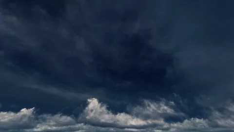 Dark sky fluffy white grey apocalyptic cinematic rain storm clouds seamless loop Stock Footage 108280250