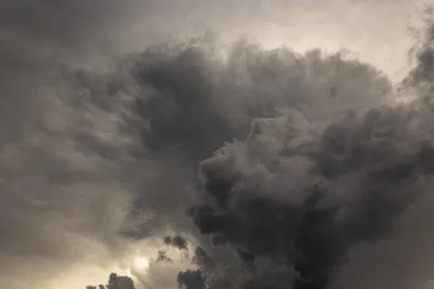 Dark sky with gray clouds Stockfoto's